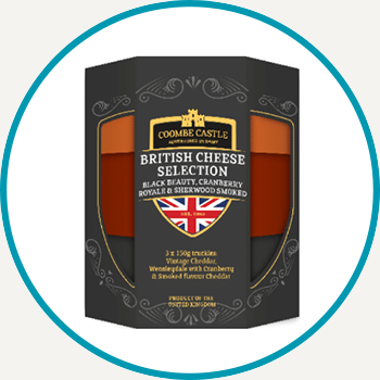 Coombe Castle Cheese Trio Packaging