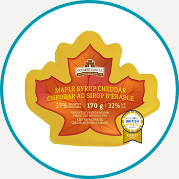 Coombe Castle Maple Syrup Cheddar Cheese (Yellow Leaf)
