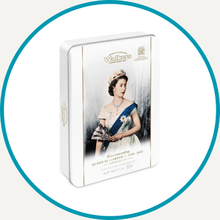 Load image into Gallery viewer, Walker&#39;s Queen Elizabeth II Throne Shortbread Tin
