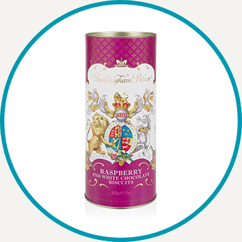 Buckingham Palace White Chocolate And Raspberry Biscuit Tube