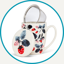 Load image into Gallery viewer, Strawberries Covered Mug &amp; Strainer
