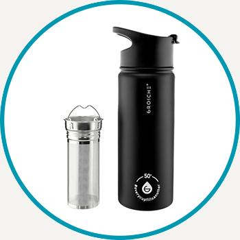 Grosche Infuser Bottle Slate Charcoal Black (16oz)