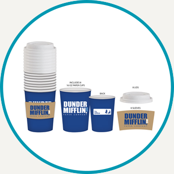 The Office Dunder Mifflin 8pk Paper Travel Cup with Lids